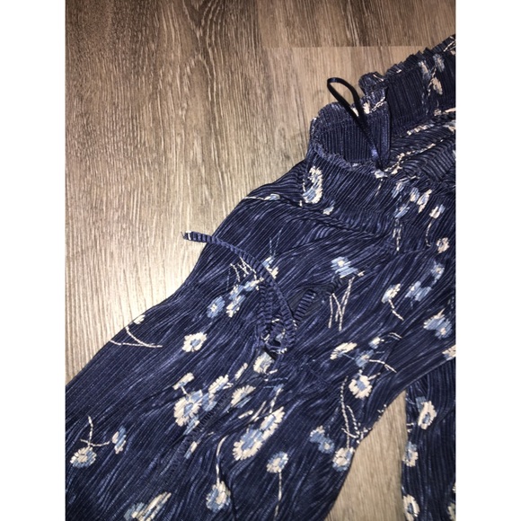 Blue Flowy Lauren Conrad Smocked Off-the-Shoulder - Picture 4 of 6